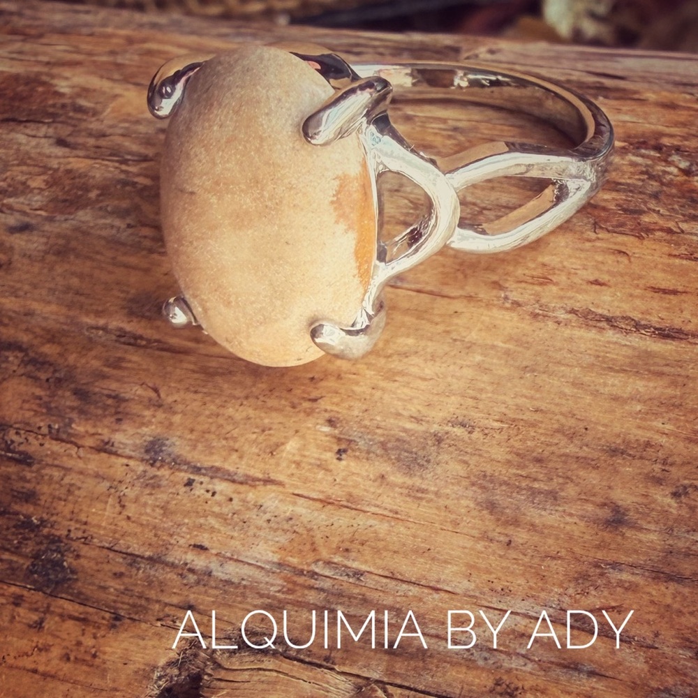 Jasper Oval Ring • Neutral Stone • Boho Artisan